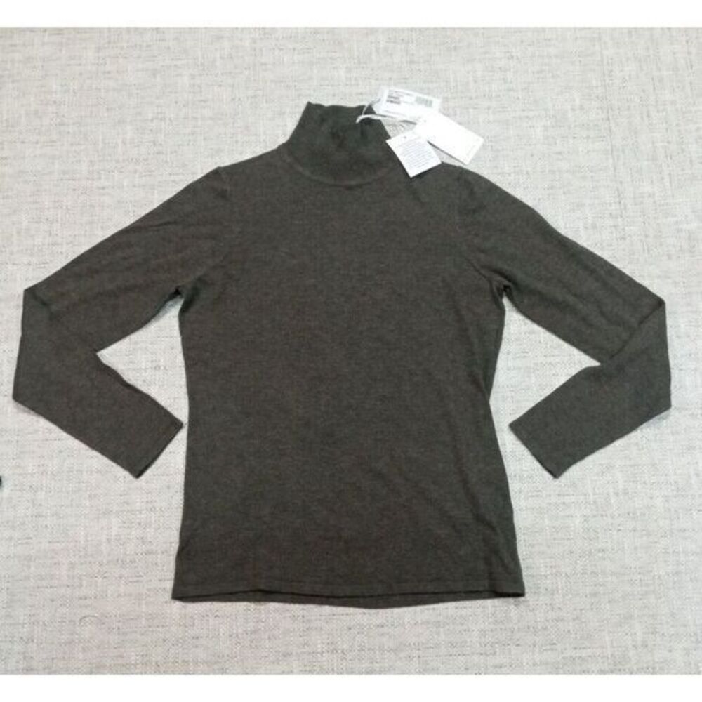 Bill Blass Sz S# K777C08227 Loden Brown Heather Classic Turtleneck MSRP $250 Nwt